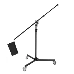 Flashpoint 12.8' Folding Wheeled Base Stand with Boom Arm LS-RB12-B