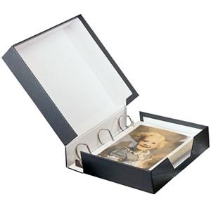 Tan 12.25 x 11.25 x 2 Lineco Oversized Archival 3-Ring Album Box with Clamshell Style Lid 