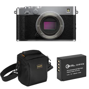 Fujifilm X-E5 Mirrorless Camera, Silver, Bundle with Included