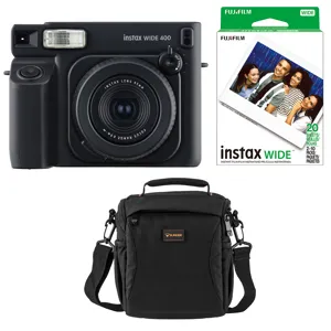 Fujifilm Instax Wide 400 Instant Film Camera, Jet Black, 20 Exp
