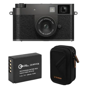 Fujifilm X half Digital Camera, Charcoal Silver, Free Accessories