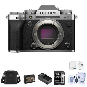 Fujifilm X-T5 Mirrorless Camera, Silver, Bundle with Essentials