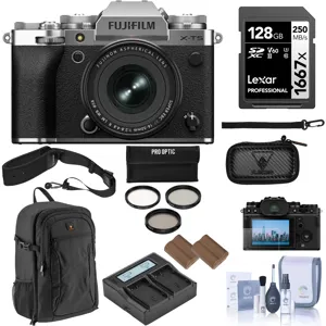 Fujifilm X-T5 Camera & XF 16-50mm f/2.8-4.8 Lens,Silver, w/128GB