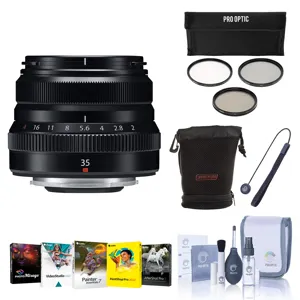 Fujifilm XF 35mm f/2 R WR Lens, Black, w/43mm Filter Kit, PC