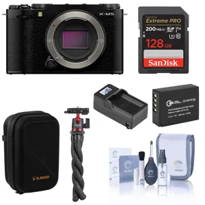 Fujifilm X-M5 Mirrorless Camera, Black, Bundle with Essentials Kit
