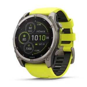 Garmin fenix 8 Solar Sapphire 51mm GPS Smartwatch, TT w/Amp Yellow