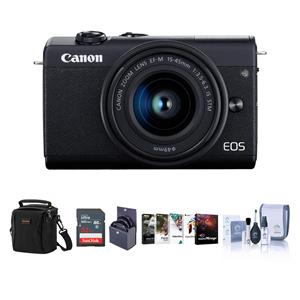 Canon EOS M200 24.1MP Wi-Fi Mirrorless Digital Camera with 15-45mm Lens + Slinger Alpine 120 Multi-Device Shoulder Bag + ProOPTIC 49mm Digital Essentials Filter Kit + SanDisk 16GB Ultra UHS-1 SDHC Memory Card + ProOPTIC Complete Optics Care and Cleaning Kit