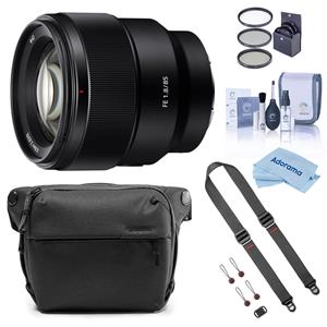 Sony FE 85mm f/1.8 Lens for Sony E with 6L Everyday Sling V2 