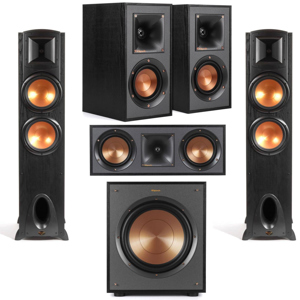 Klipsch Synergy Black Label F-300 Floorstanding Speaker w/Speaker Bundle 1066923 A