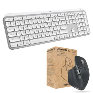 Logitech MX Keys S Wireless Keyboard, Pale Gray with MX Master 3S
