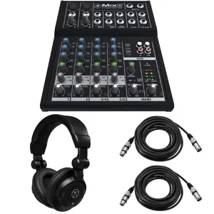 Mackie Mix8 8-Channel Mixer, Bundle with TAPH100 Headphones and 2x 