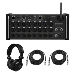 Midas MR18 18-Input Digital Mixer, with TAPH100 Headphones & 2x 50
