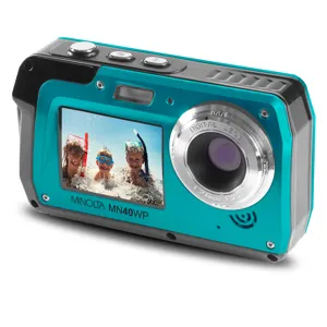 Minolta MN40WP 48MP QHD Dual LCD Screen Waterproof Camera, Blue