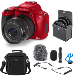 Minolta MNB10Z 64MP Digital Camera, Red, with Accessories Kit