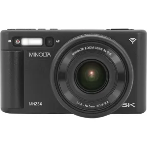 Minolta MNZ3X 72MP 5K Ultra HD Digital Camera, Black MNZ3X-BK