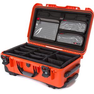Orange Nanuk 935 Waterproof Carry-On Hard Case with Lid Organizer for Sony A7R Size Camera w//Wheels