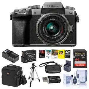 Panasonic LUMIX DMC-G7 Mirrorless Camera w/14-42mm Lens, Silver
