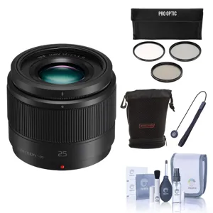 Panasonic Lumix G 25mm f/1.7 ASPH Lens for MFT w/46mm Filter Kit
