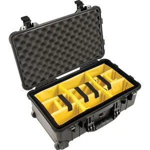 Pelican 1510 Carry On Case with Yellow and Black Divider Set and