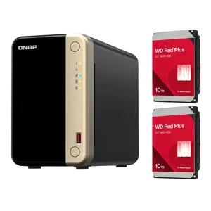 QNAP TS-264 2-Bay Desktop NAS Enclosure, with 2x Red Plus 10TB 3.5