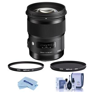 Sigma 50mm f/1.4 DG HSM ART Lens for Sony E with Hoya 77mm 