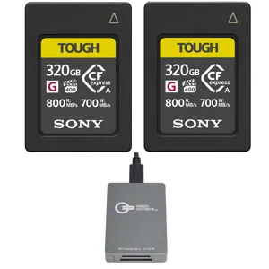 Sony TOUGH 320GB CFexpress Type-A Memory Card, 2-Pack, with SD