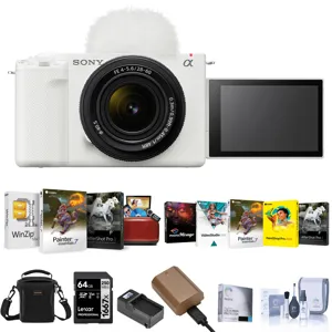 Sony ZV-E1 Camera, White with FE 28-60mm f/4-5.6 Lens, Bundle w