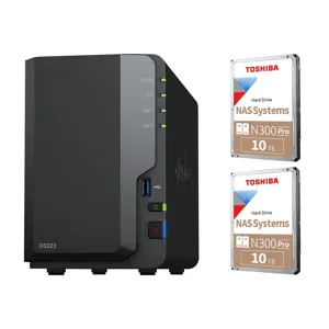 Synology DiskStation DS223 2-Bay NAS Enclosure w/2x N300 Pro 10TB