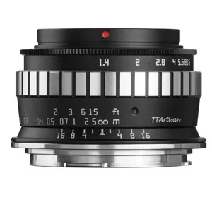 TTArtisan 23mm f/1.4 Lens for Canon EOS RF, Black/Silver C2314-BS-RF