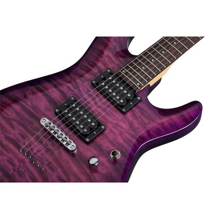 Schecter C-6 Plus 6-String Solid-Body Electric Guitar, 24 Frets, Thin 'C' Shape Neck, Rosewood Fretboard, Electric Magenta