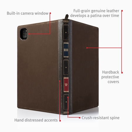 Twelve South BookBook Vintage Leather Case for iPad Pro 12.9" Gen 3/4