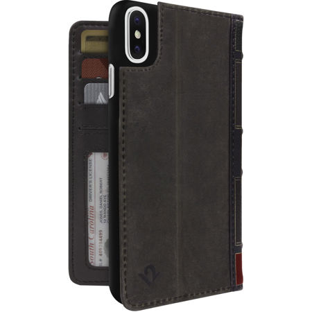 Twelve South BookBook Stand and Case for iPhone X, Vintage Brown