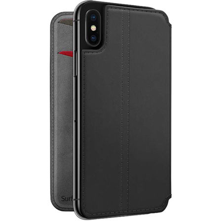 Twelve South SurfacePad Slim Leather Case for iPhone X, Black