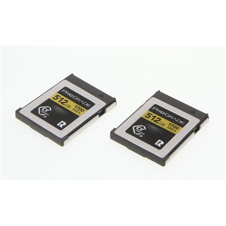 Used Prograde Digital 512GB CFexpress 2.0 Gold Memory Card, 1600MB/s Read,  1000MB/s Write, 2-Pack OB