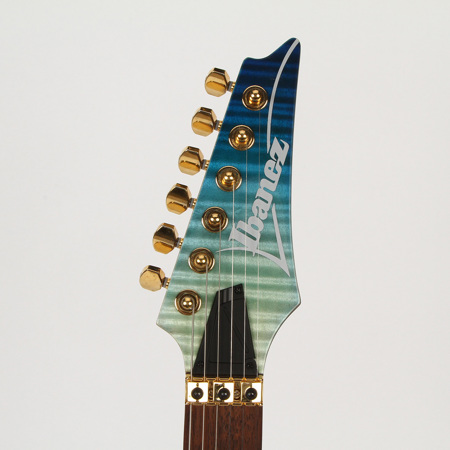 Ibanez RG Standard RG420HPFM High Performance 6-String Electric Guitar, 24 Frets, Roasted Maple Neck, Jatoba Fretboard, Passive Pickup, Flamed Maple Top, Double Locking Tremolo Bridge, Blue Reef Gradation