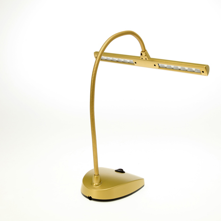 K&M 12297 12 LED Gooseneck Piano Lamp - Gold-Colored SKU#1343021