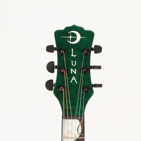 Luna Flora Moonflower Folk Semi Acoustic Guitar - Trans Mallard SKU#1347917