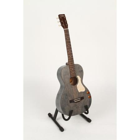 Art & Lutherie Roadhouse Q-Discrete Parlor 6-String Semi-Acoustic Guitar, 19 Frets, Silver Leaf Maple Neck, Rosewood Fingerboard, Semi-Gloss, Denim Blue