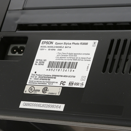 Epson Stylus Photo R3000 InkJet Printer, 5760x1440dpi, 13" Wide Printing, USB 2.0/Ethernet/802.11n Wi-Fi