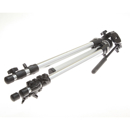 Manfrotto 3011N Chrome Tripod with 3126 Micro Fluid Video Head - SKU#1407445