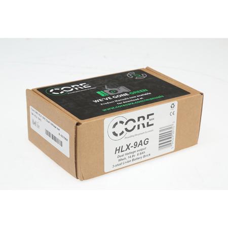 Core SWX Helix 9 Mini 3-Stud Dual Voltage (14v/28v) Output 98wh 14.8V Gold-Mount Hi-Draw Li-ion Battery Brick
