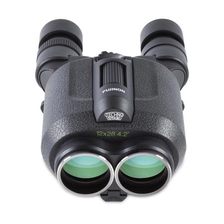 Fujinon 12x28 TECHNO-STABI Image-Stabilized Weather Resistant Porro Prism Binocular with 4.2 Degree Angle of View, Black