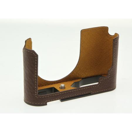 LIM'S Leica Q2 (Typ 4889) Camera Half Case w/ Metal Grip, Brown Italian Leather