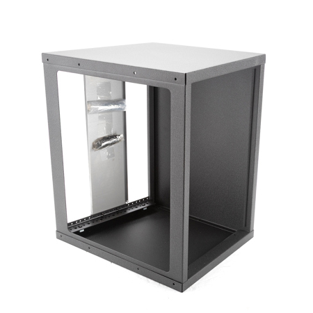 Lowell Manufacturing LDSR-718 7U Desktop Rack with Sloped Front, 18" Depth, Black