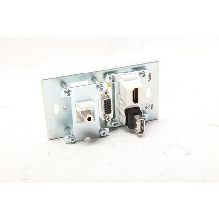 Kramer Electronics WXA-HU/US Passive Pass-through Wall Plate - Silver #1541677