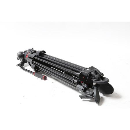 Manfrotto 504X Fluid Video Head with 645 Aluminum Fast Twin Leg Tripod #1574150