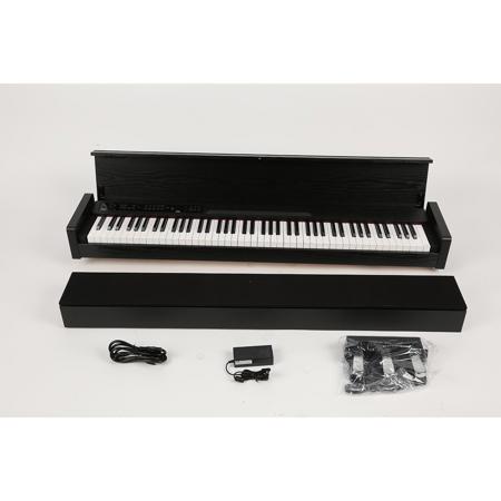 Used Korg C1 Air Bluetooth 88 Key Digital Piano with Real Weighted Hammer  Action 3 Keyboard, Black with Rosewood Grain E-