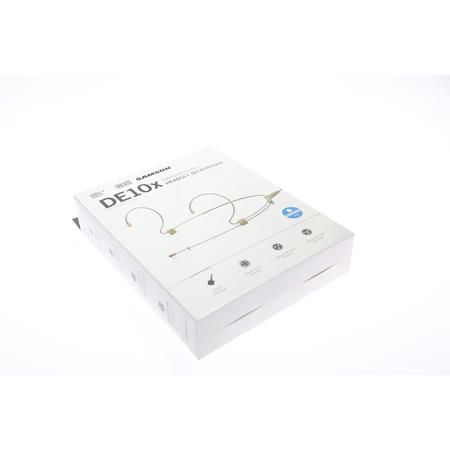 Samson DE10x Omnidirectional Headset Microphone with 3mm Miniature Condenser Capsule, IP65, Beige - Includes Multiple Cable Kit