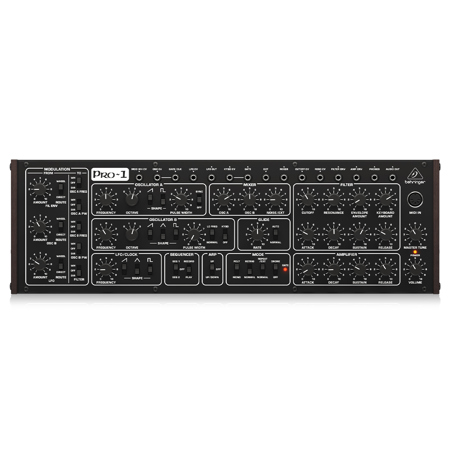 Behringer PRO-1 Semi-Modular Analog Synthesizer with Dual VCOs, 3 Simultaneous Waveforms, 4-Pole VCF, Extensive Modulation Matrix, 16-Voice Poly Chain and Eurorack Format
