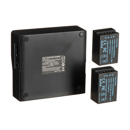 Bescor 2x NP-T125 Battery & Dual Bay Auto Charger Kit for Select Fujifilm Cameras